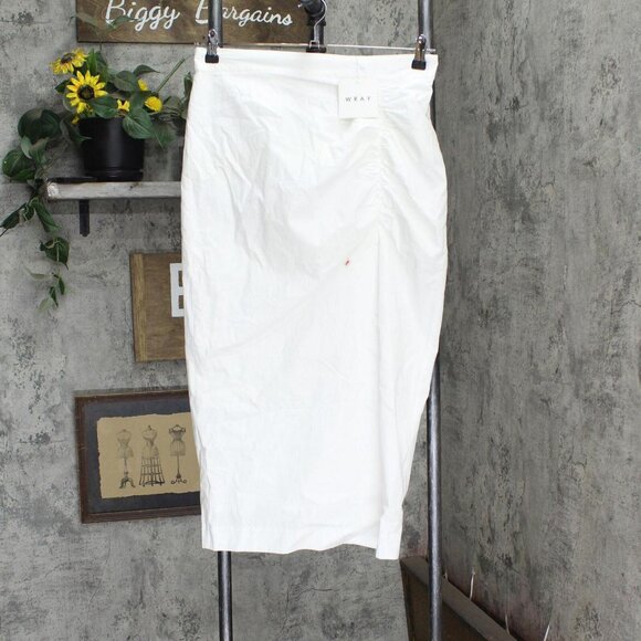 WRAY Womens Russel Pencil Skirt 1663793e334538 Cloud White L - Picture 1 of 5